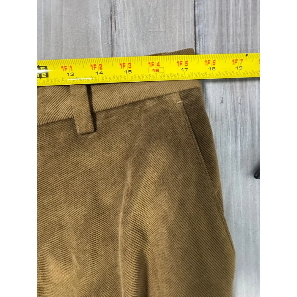 Vintage Barry Bricken Brown Green Soft Faux Corduroy Tailored Trousers 34 x 32